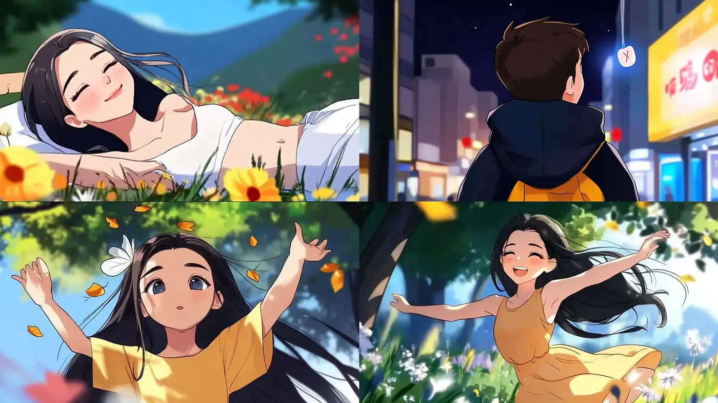 Consistent Luminescence and Vividity in an Animated Dreamscape - Midjourney sref style