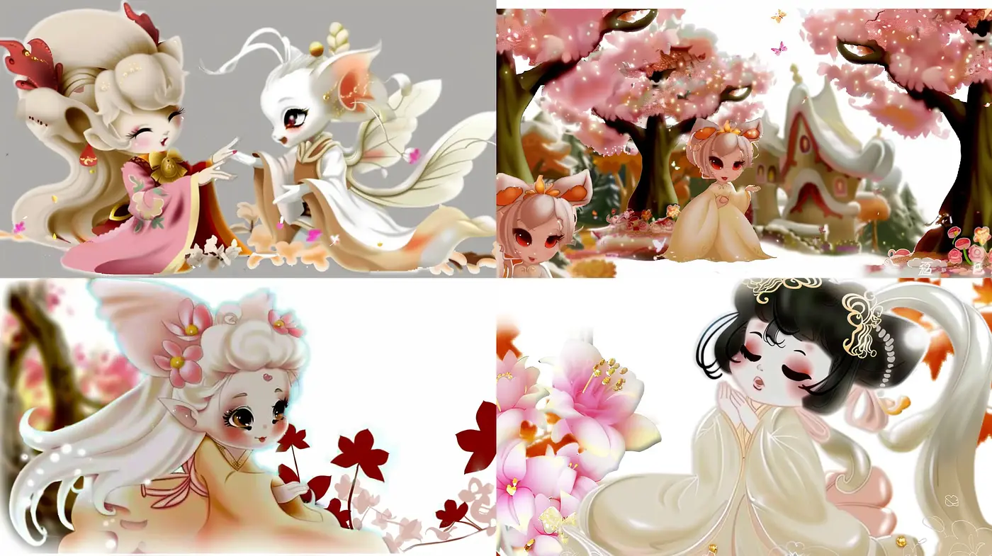 Enchanted Blossom Fantasy: A Harmonious Blend of Pastel Anime Elegance and Floral Whimsy - Midjourney sref style