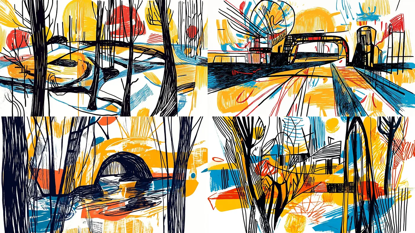 Abstract Expressionist Revival in Digital Brushstrokes - Midjourney sref style