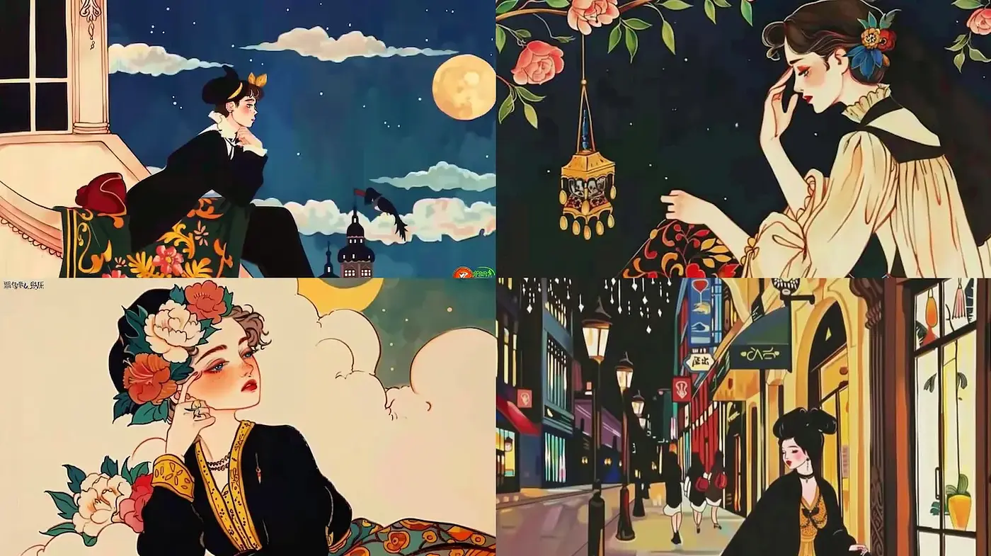 Charming and Enchanting Illustrations with a Touch of Vintage Flair - Midjourney sref style
