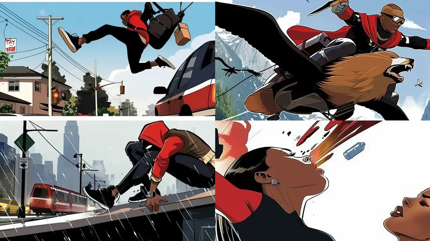 Dynamic and Urban Comic Style with a Modern Vibe - Midjourney sref style