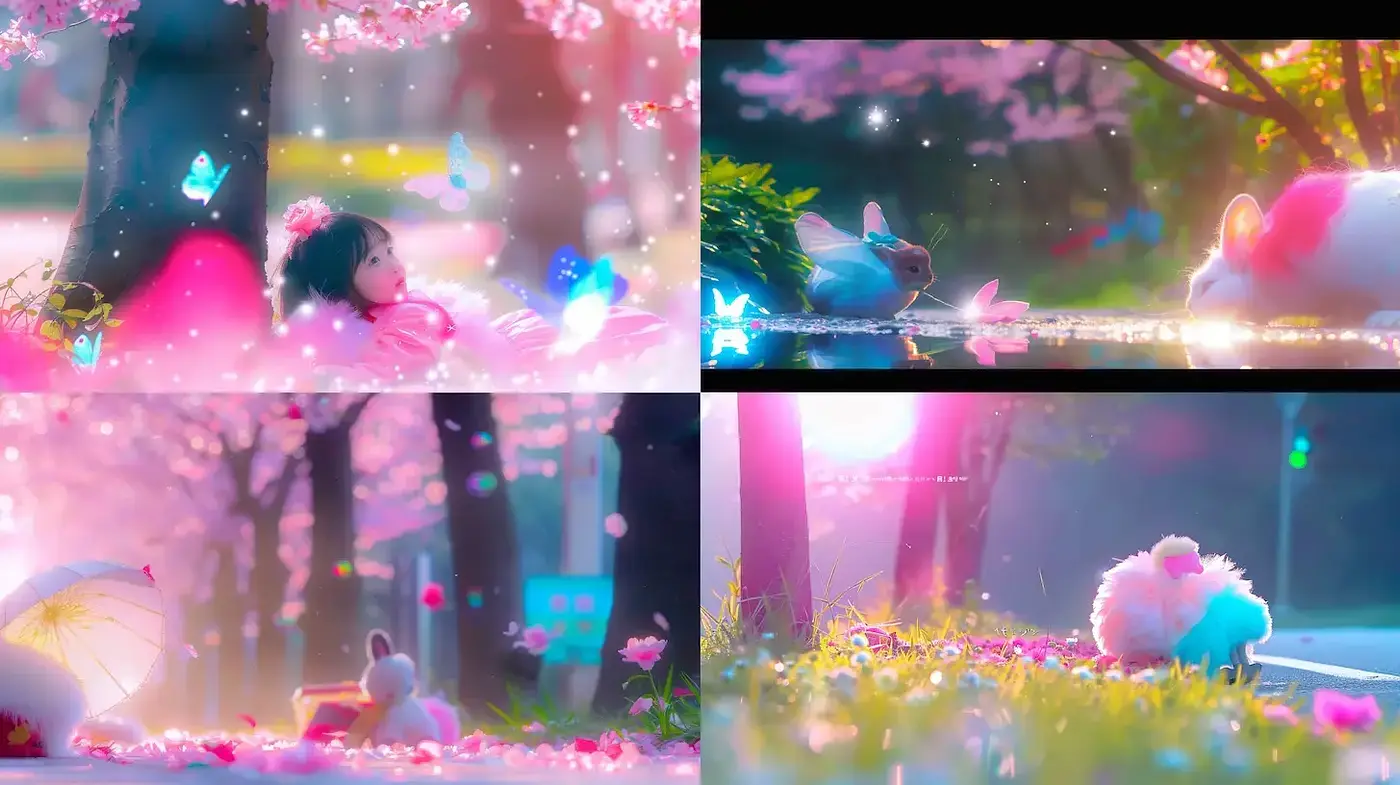 Enchanted Blossom Dreamscape with Luminescent Overtones - Midjourney sref style