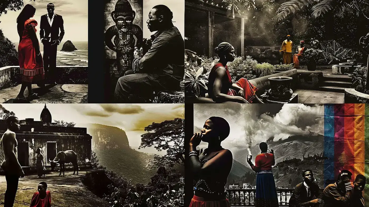 Elegy in Sepia: A Fusion of Vintage Aesthetics and Contemporary African Motifs - Midjourney sref style