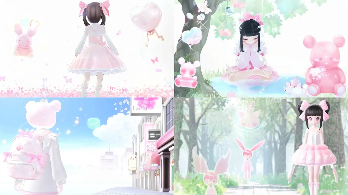 Pastel Dreamscape through a Kawaii Lens: A Serene Blend of Soft Hues and Anime-Inspired Delicacy - Midjourney sref style