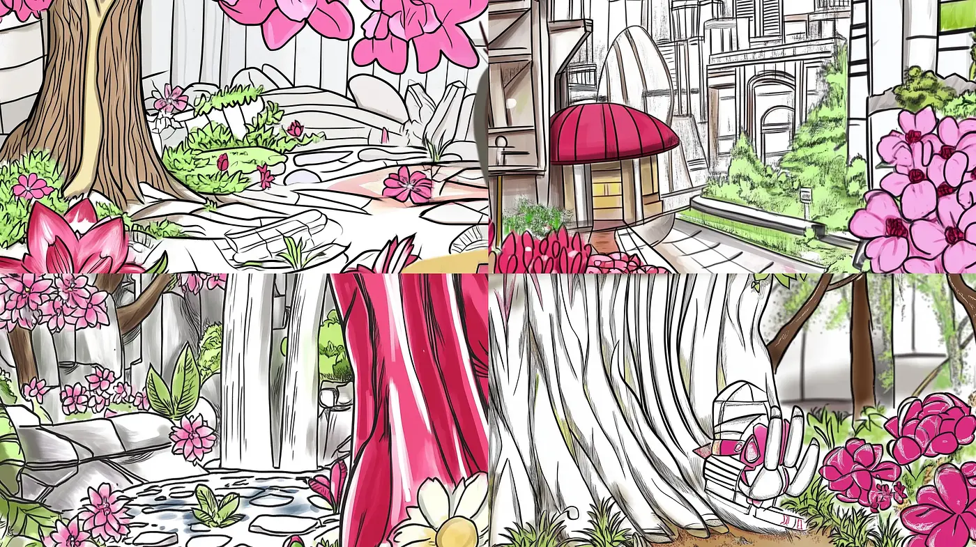 Consistently Stylized Botanical Gardens with a Luminous and Vibrant Touch - Midjourney sref style