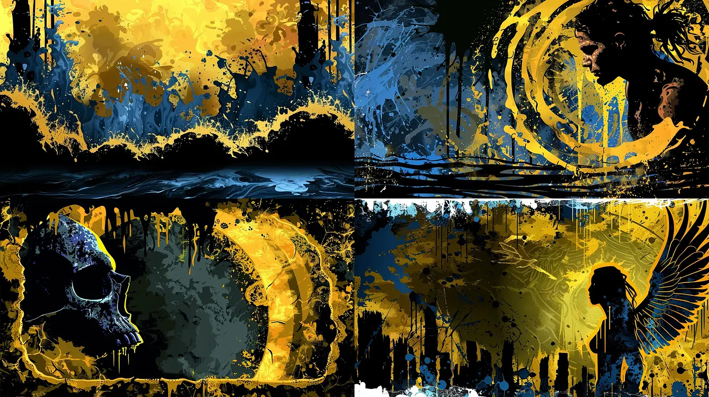 Abstract Expressionist Echoes with Energetic Drips and Dynamic Splashes - Midjourney sref style