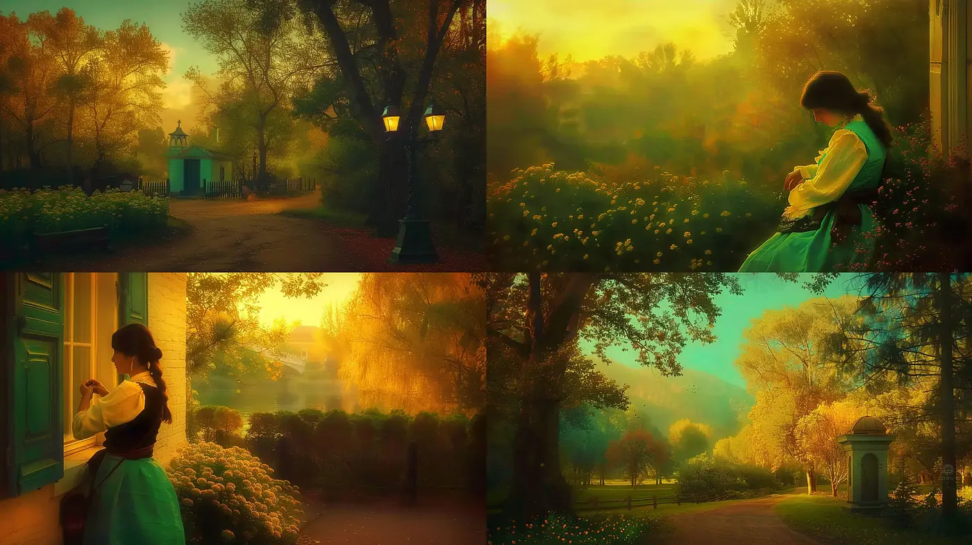Luminous Twilight Ambiance in Serene Landscapes - Midjourney sref style
