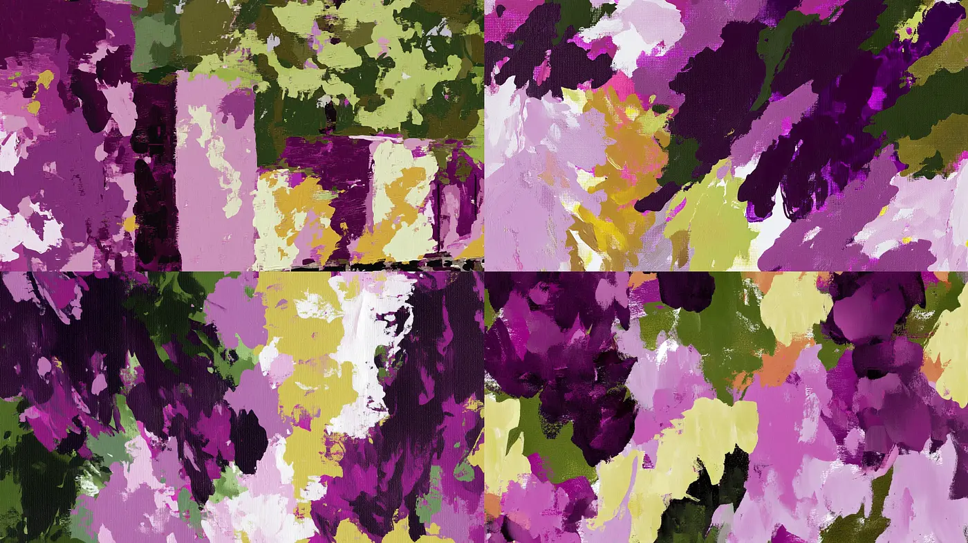 Abstract Expressionist Brushwork in Earthy and Vivid Hues - Midjourney sref style
