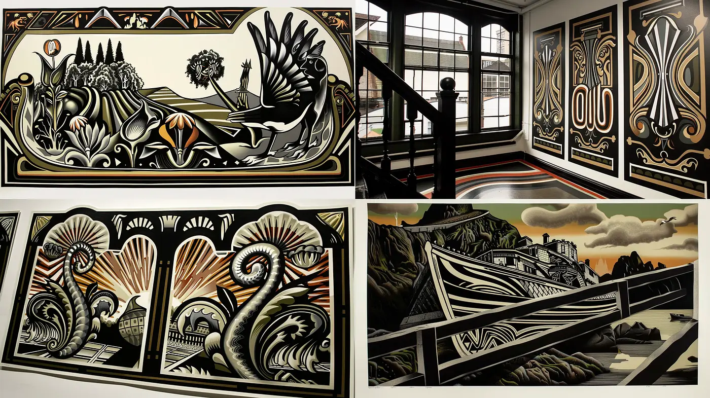 Monochromatic Art Deco Revival With Geometric Contrasts - Midjourney sref style