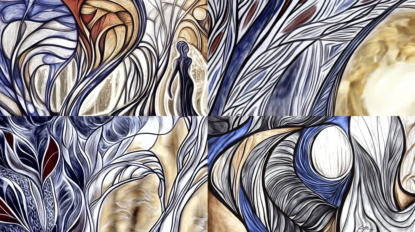 Whimsical Flowing Abstract Forms with Organic Elegance - Midjourney sref style