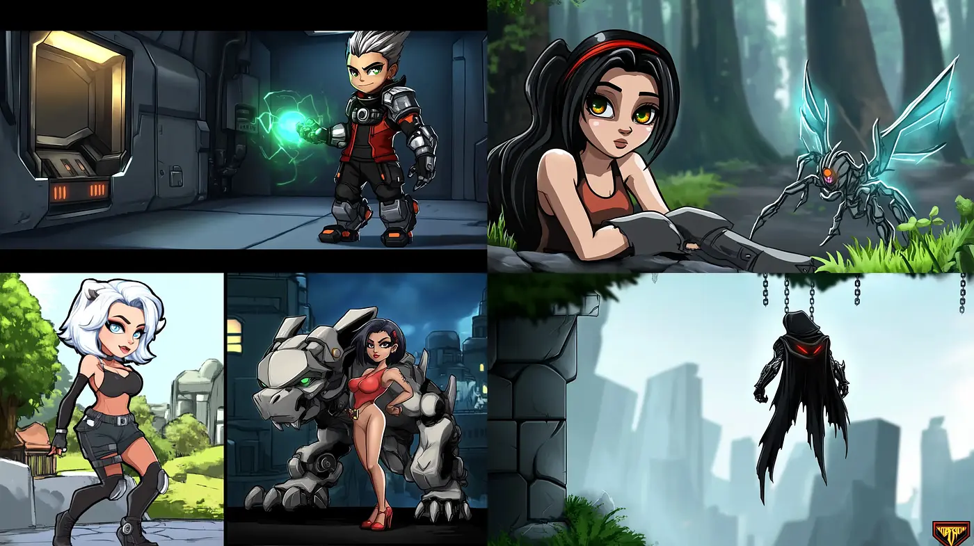 Futuristic Fantasy Fusion with Vibrant Anime Essence - Midjourney sref style