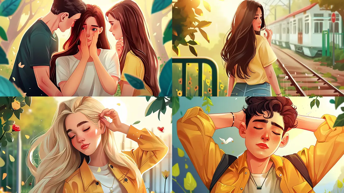 Lush Chromatic Illustrations of Poignant Moments - Midjourney sref style