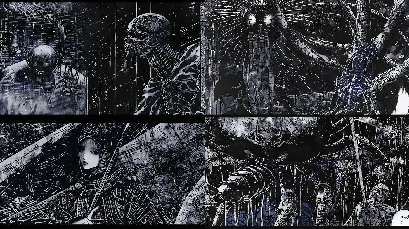 Dark and intricate narratives in monochrome - Midjourney sref style