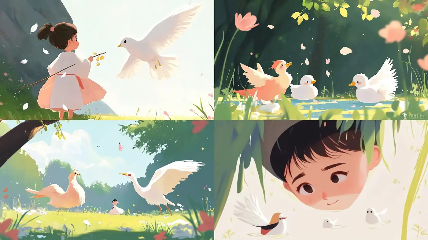 Pastoral Whimsy: A Serene Blend of Light and Nature in Digital Brushwork - Midjourney sref style