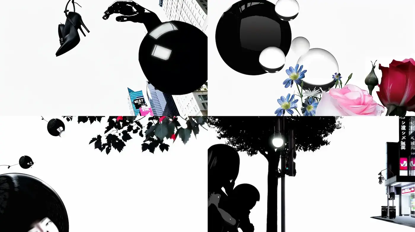 Stylized Scenes Merging Realism and Black-and-White Surrealism - Midjourney sref style