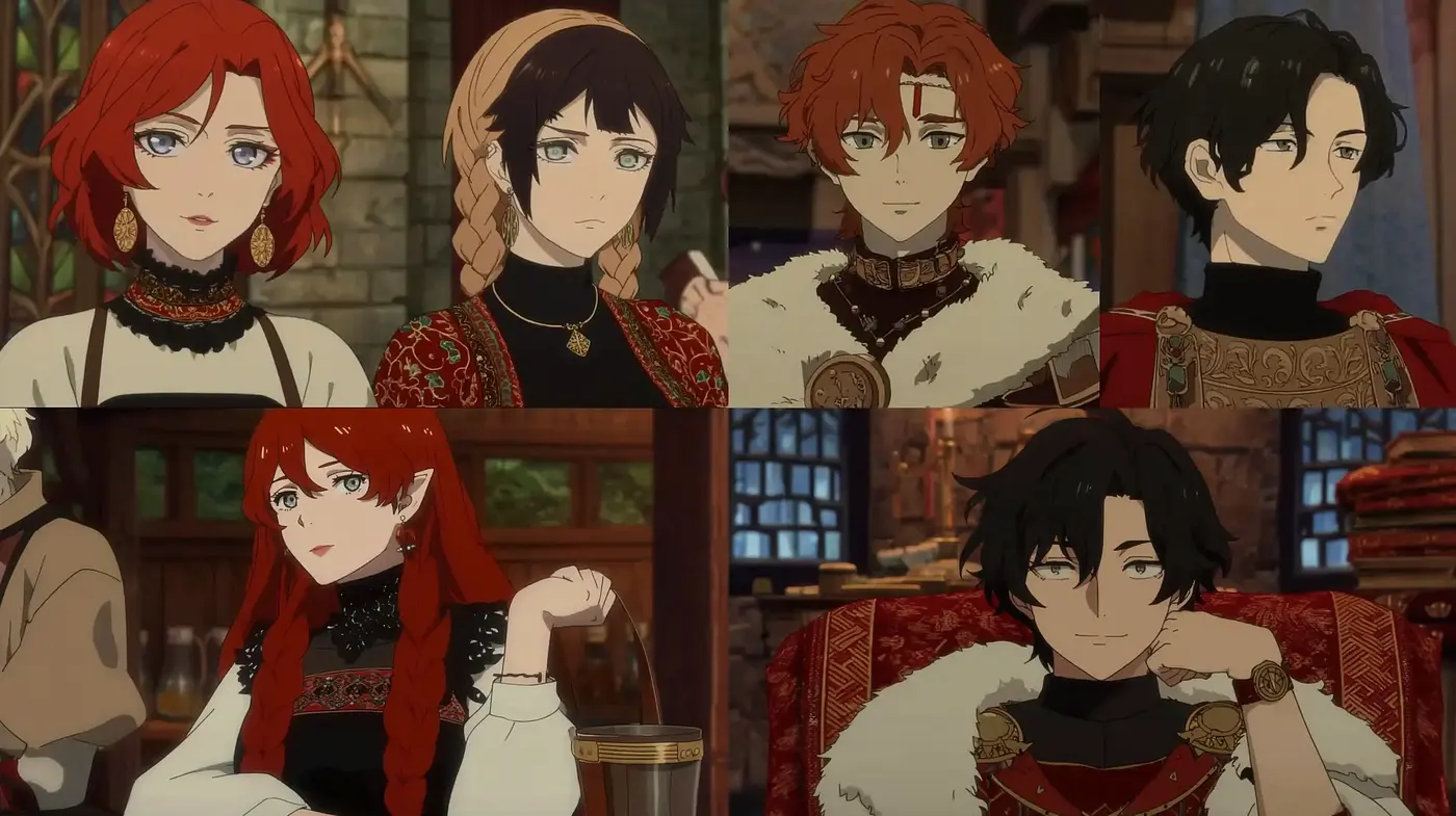 Elegant, medieval fantasy aesthetic with detailed character design and rich textures - Midjourney sref style