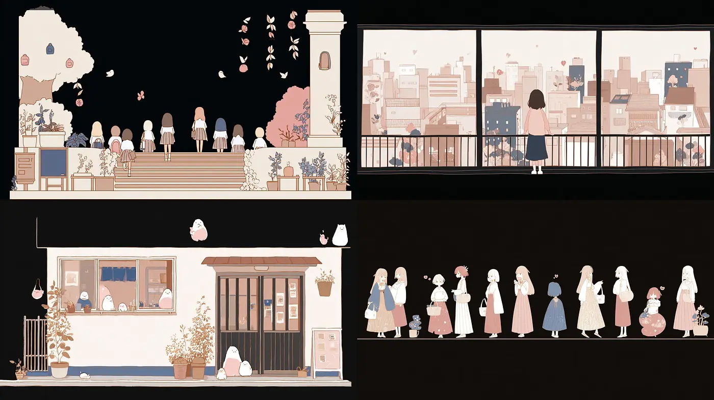 Soft and Whimsical Illustrations with a Dreamlike Quality - Midjourney sref style