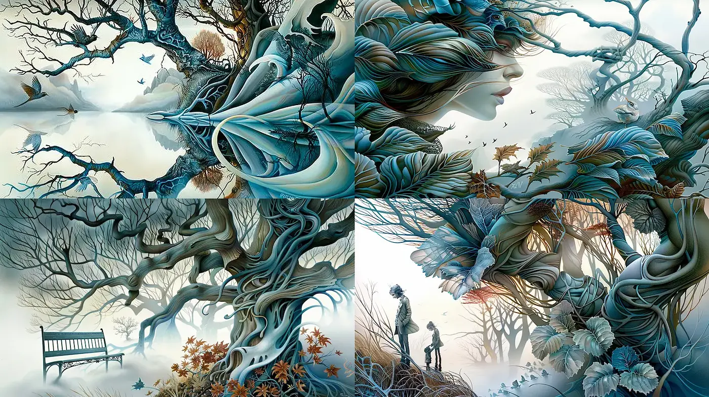 Ethereal and Surreal Landscape Blending Nature with Emotion - Midjourney sref style