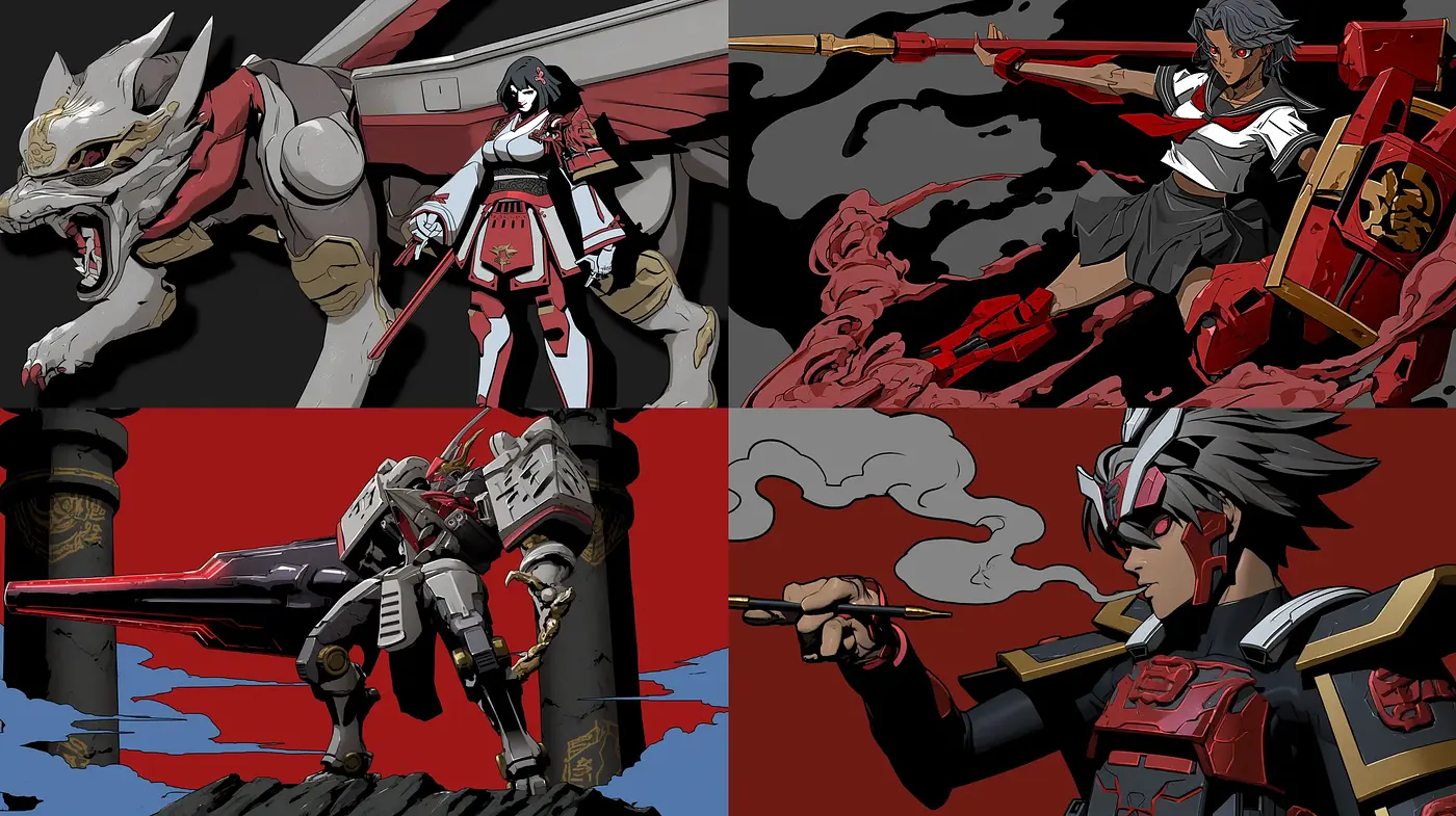 Futuristic Samurai Saga: A Bold and Edgy Visual Symphony - Midjourney sref style