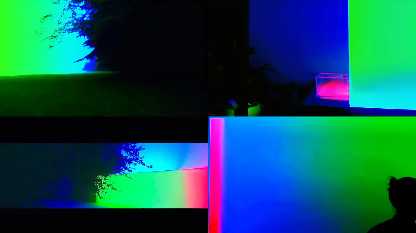 Surreal Chromatic Aberration with a Vivid Electronic Glow - Midjourney sref style