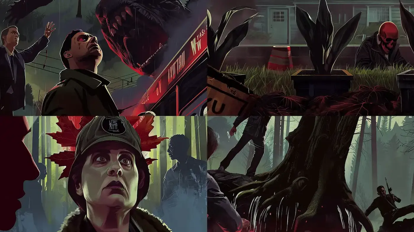 Dynamic and Engaging Visual Narrative with a Dark Undertone - Midjourney sref style