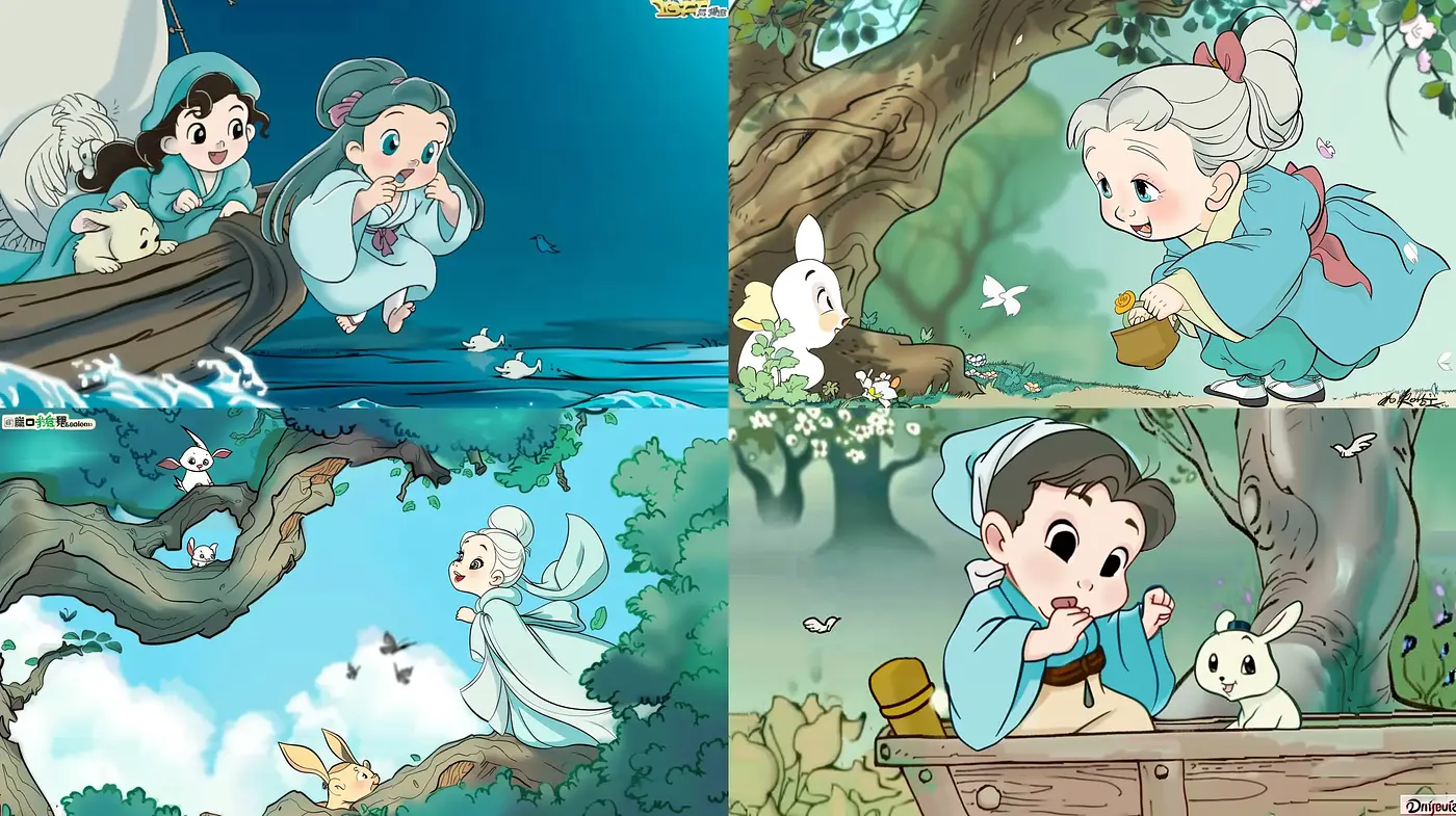 Whimsical Nature-Inspired Animation Style with Pastel Tones - Midjourney sref style