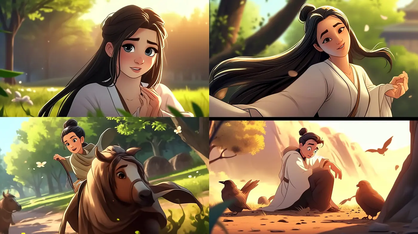 Consistent Elements of Luminous Serenity in Stylized Animation - Midjourney sref style