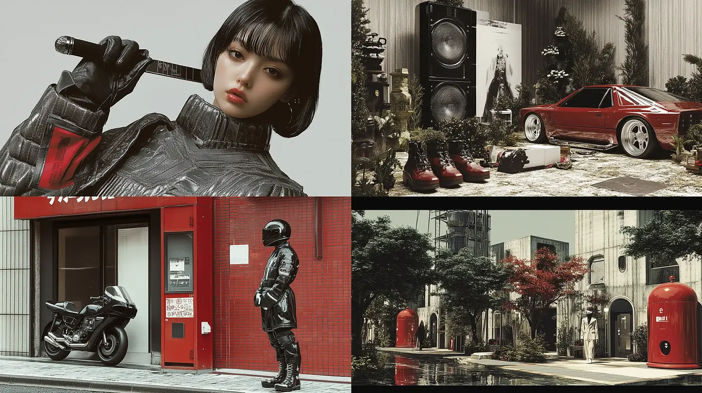 Futuristic Retro Synthesis with Urban Sensibility - Midjourney sref style