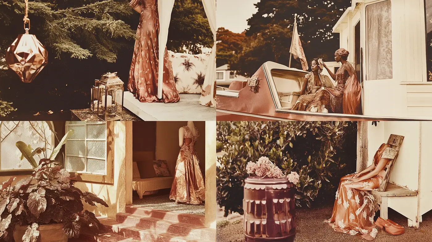 Ethereal Sepia Elegance: A Timeless Tableau of Stylized Serenity - Midjourney sref style