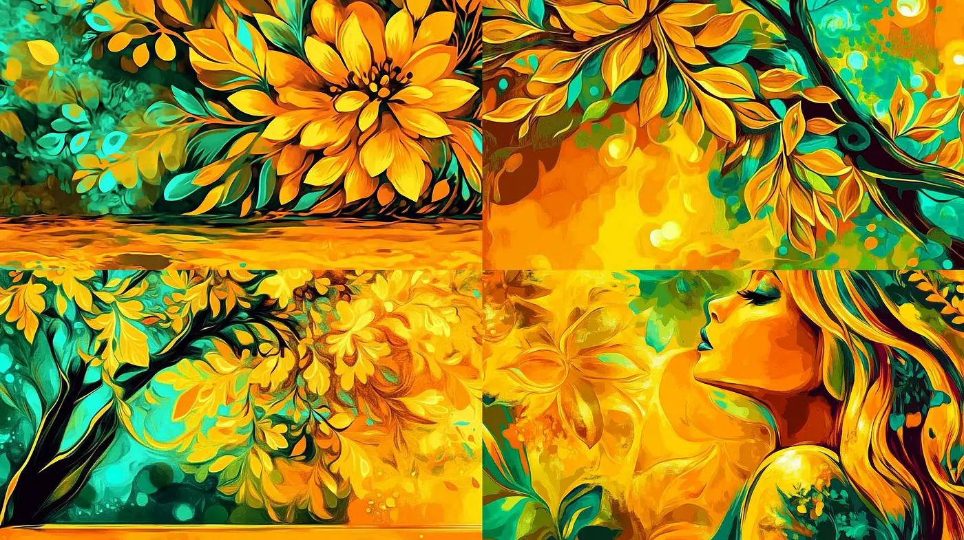 Luminous Floralscape with Vibrant Hues - Midjourney sref style