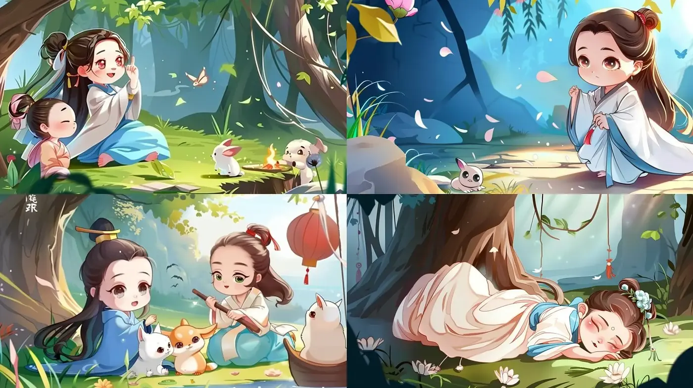 Whimsical Nature-Inspired Anime Artistry With Pastel Hues - Midjourney sref style
