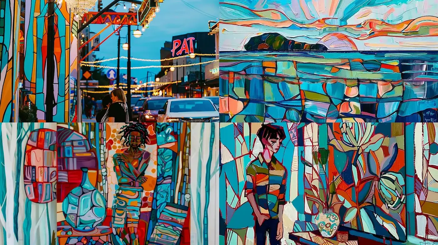Vibrant Modern Expressionism with Geometric Elements - Midjourney sref style