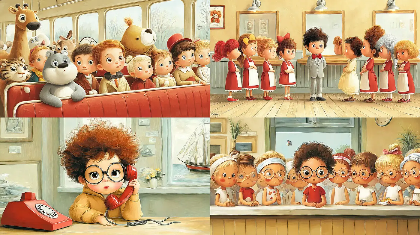 Charming Whimsical Illustrations with Playful Characters and Warm Aesthetics - Midjourney sref style