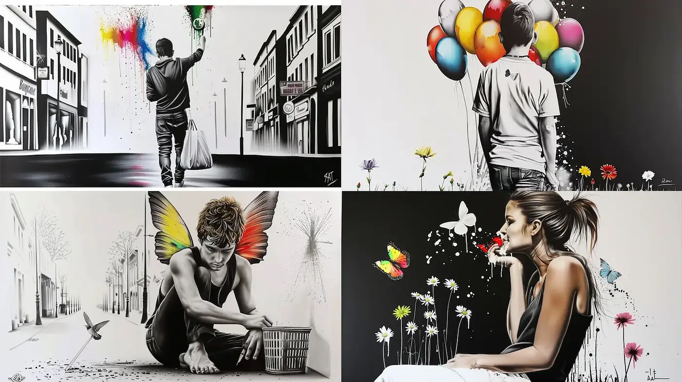 Dynamic Urban Illustrations with a Touch of Whimsy and Color - Midjourney sref style