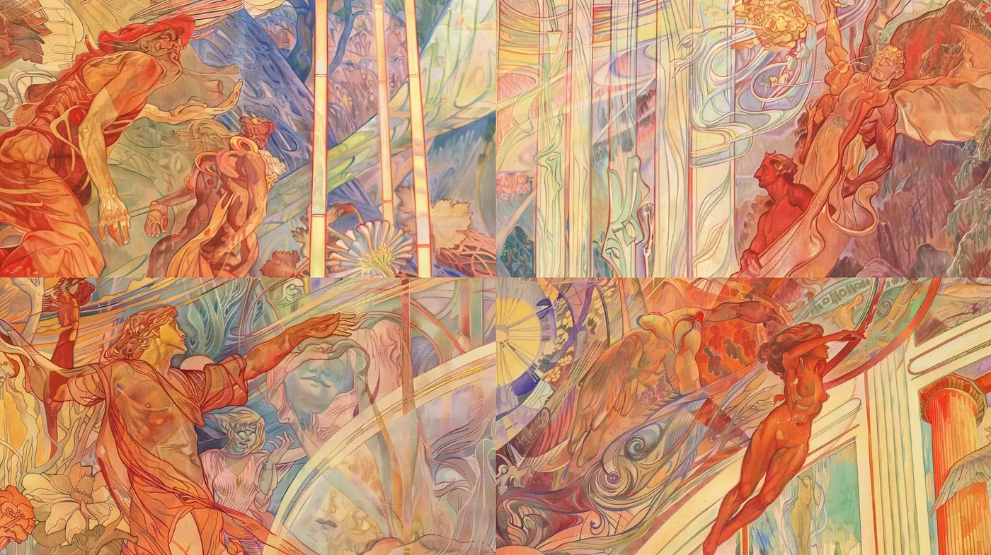 Ethereal Art Nouveau Dreamscape - Midjourney sref style