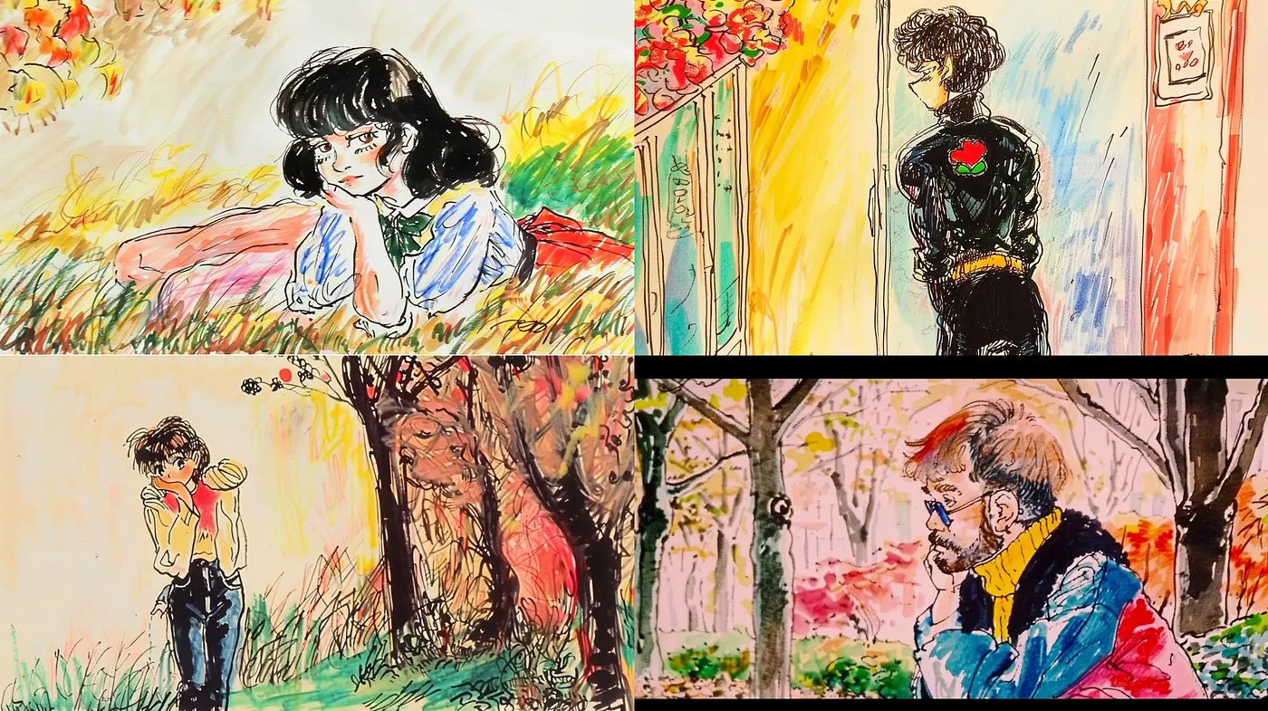 Impressionist Ink and Watercolor Fusion with a Contemporary Twist - Midjourney sref style