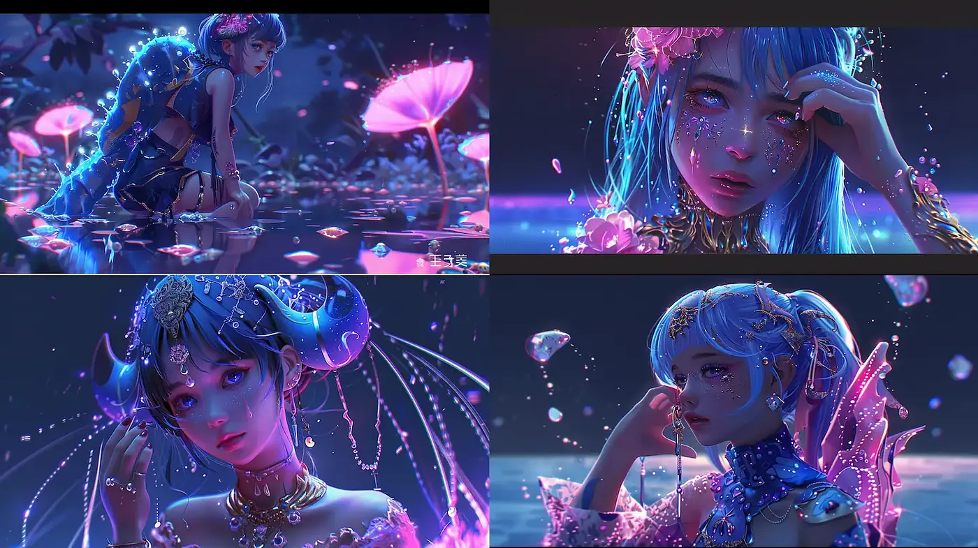 Ethereal and Vibrant Fantasy Art with a Dreamlike Quality - Midjourney sref style