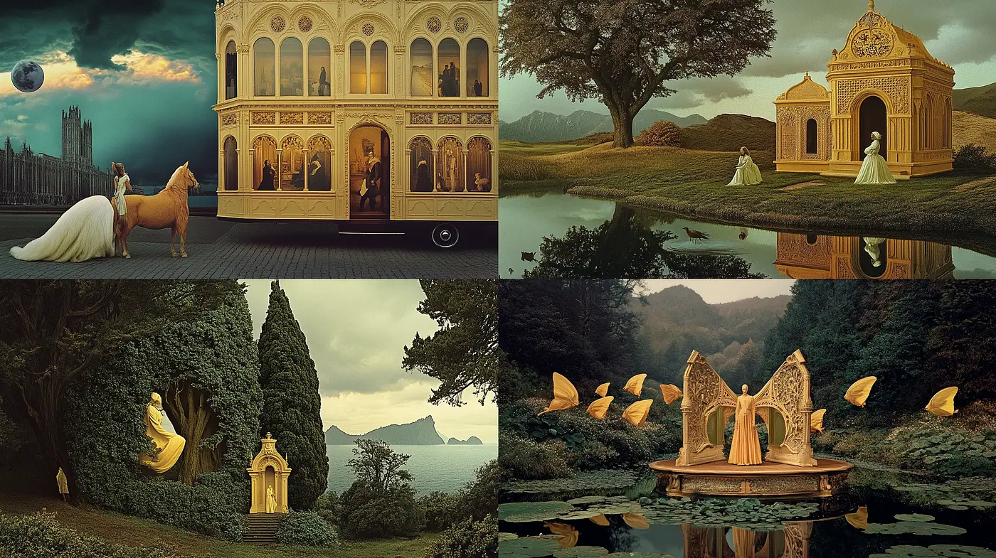 Ethereal Renaissance Dreamscapes with Surrealist Touch - Midjourney sref style