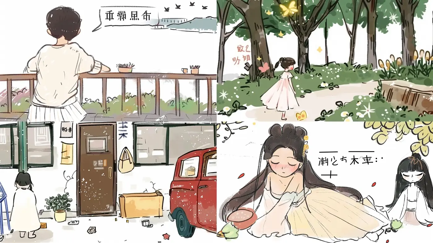 Whimsical Storybook Illustration Collection - Midjourney sref style