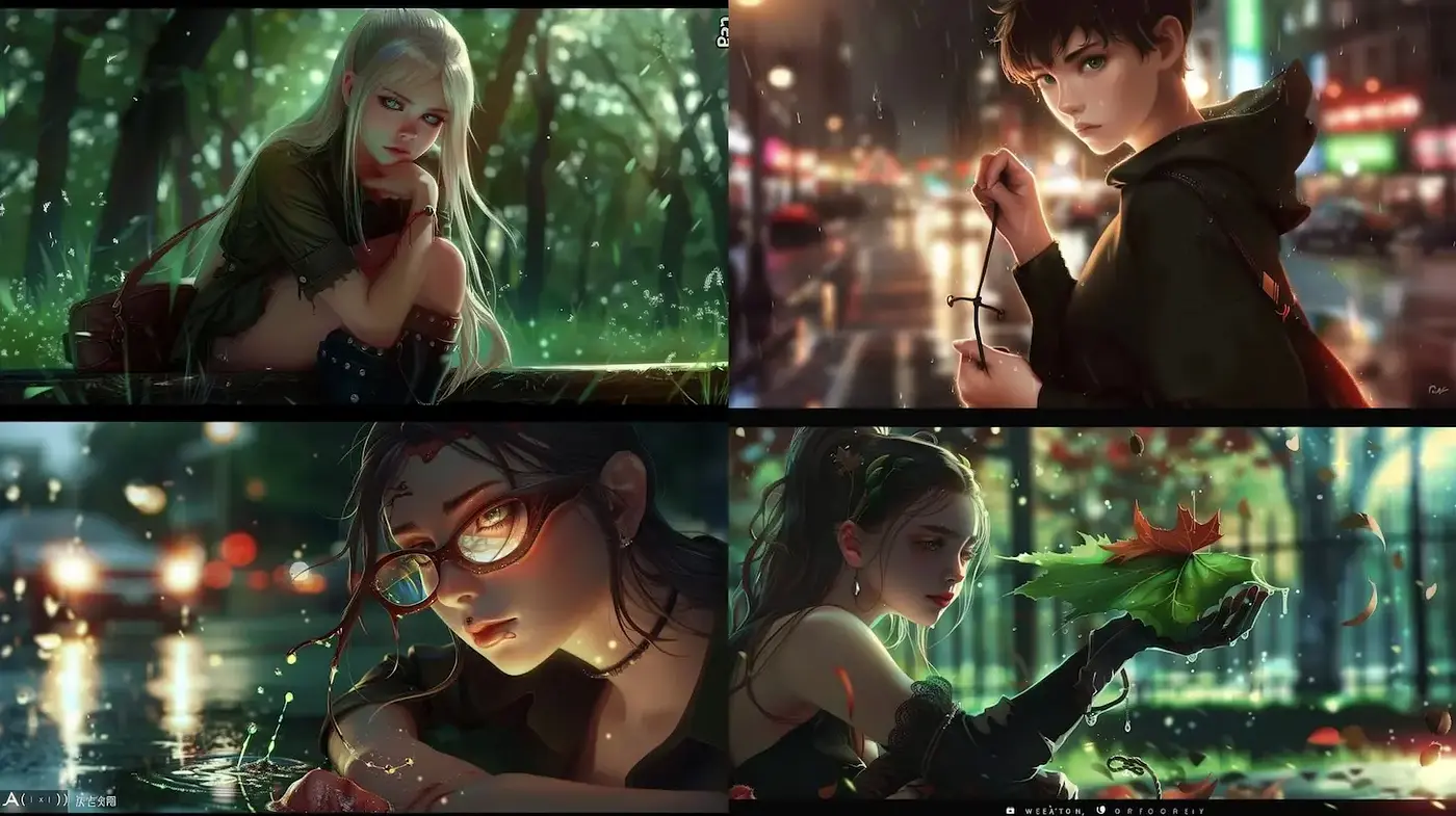 Lush, atmospheric digital artwork with a contemporary fantasy theme - Midjourney sref style