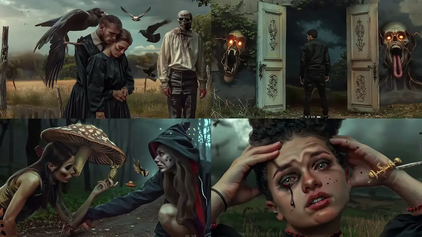 Mysterious and Hauntingly Atmospheric Visuals with Surreal Touches - Midjourney sref style