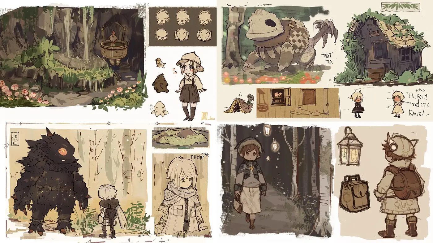 Enchanted Forest Whimsy: A Consistent Tale of Rustic Fantasy - Midjourney sref style