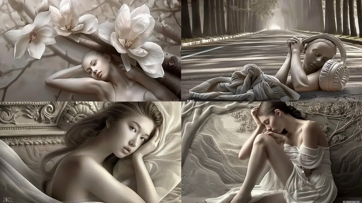 Ethereal and Dreamlike Aesthetic with a Touch of Classical Elegance - Midjourney sref style