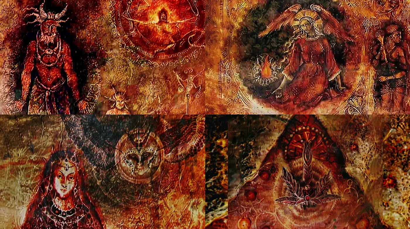 Mystical Symbology in Textured Sepia Tones - Midjourney sref style