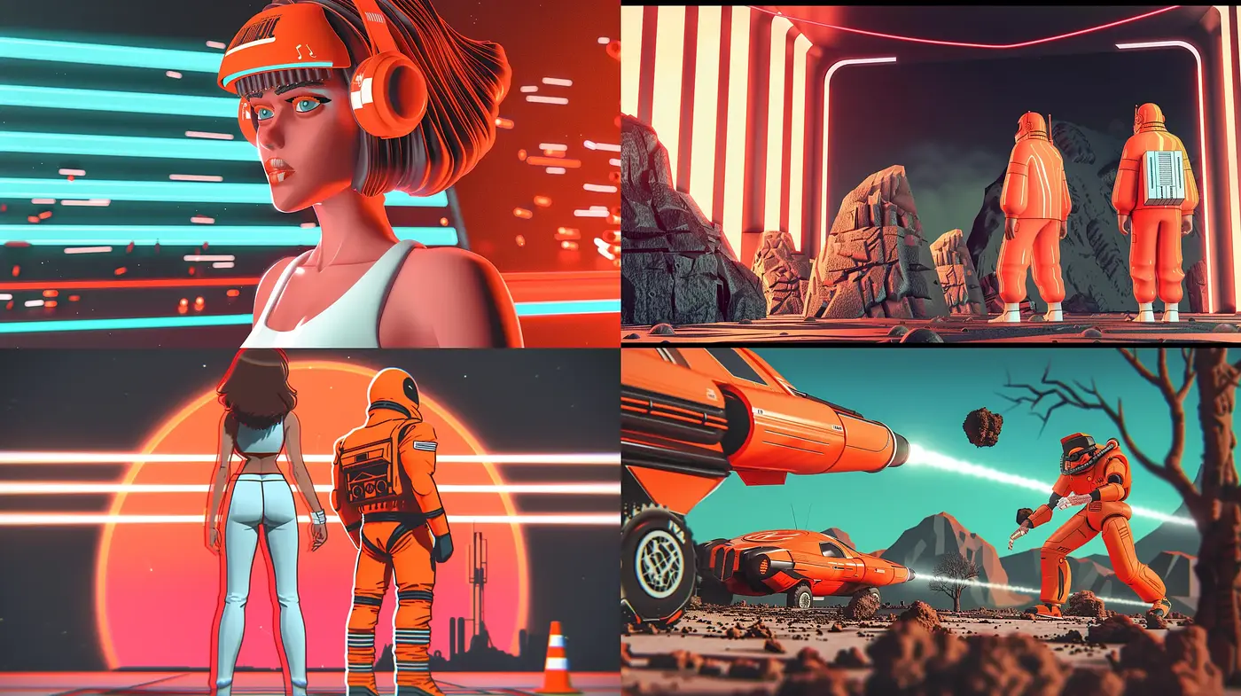 Synthwave Sunset: A Retrofuturistic Journey through Neon and Nostalgia - Midjourney sref style