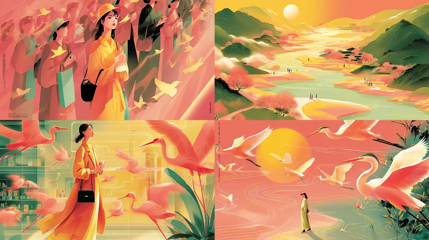 Harmonious and Serene Visuals with a Lush Aesthetic - Midjourney sref style