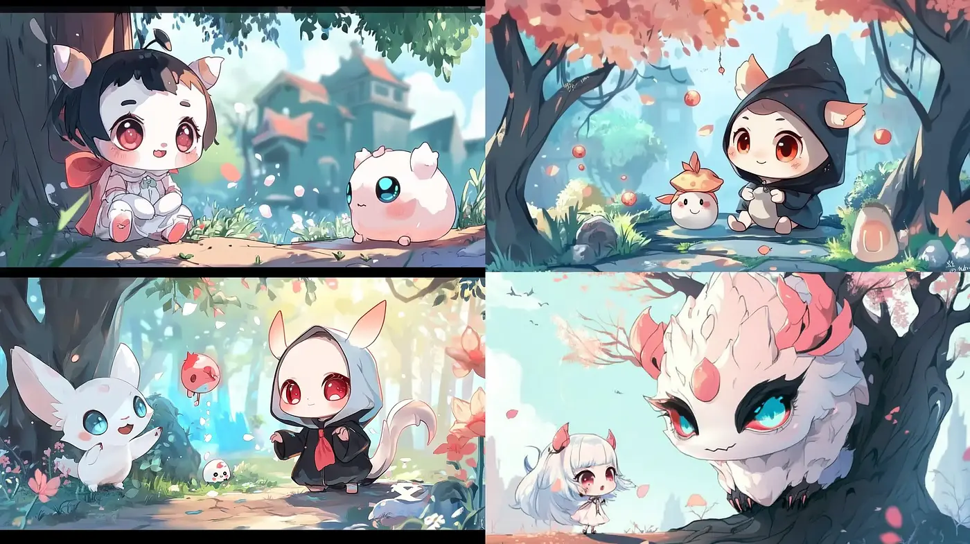 Enchanted Whimsical Forest: A Stylized Anime Fusion - Midjourney sref style
