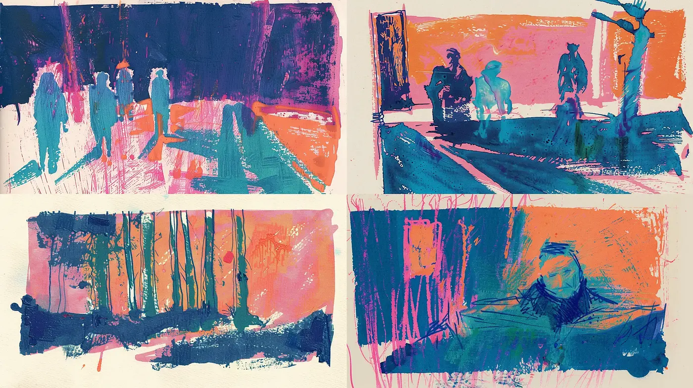 Ethereal Brushstrokes in Sunset Hues - Midjourney sref style