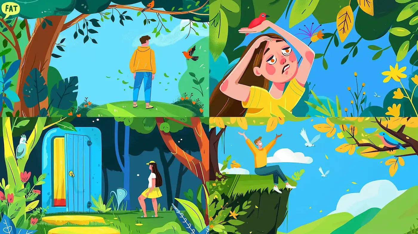 Vibrant Whimsical Nature Scenes with a Playful Aesthetic - Midjourney sref style