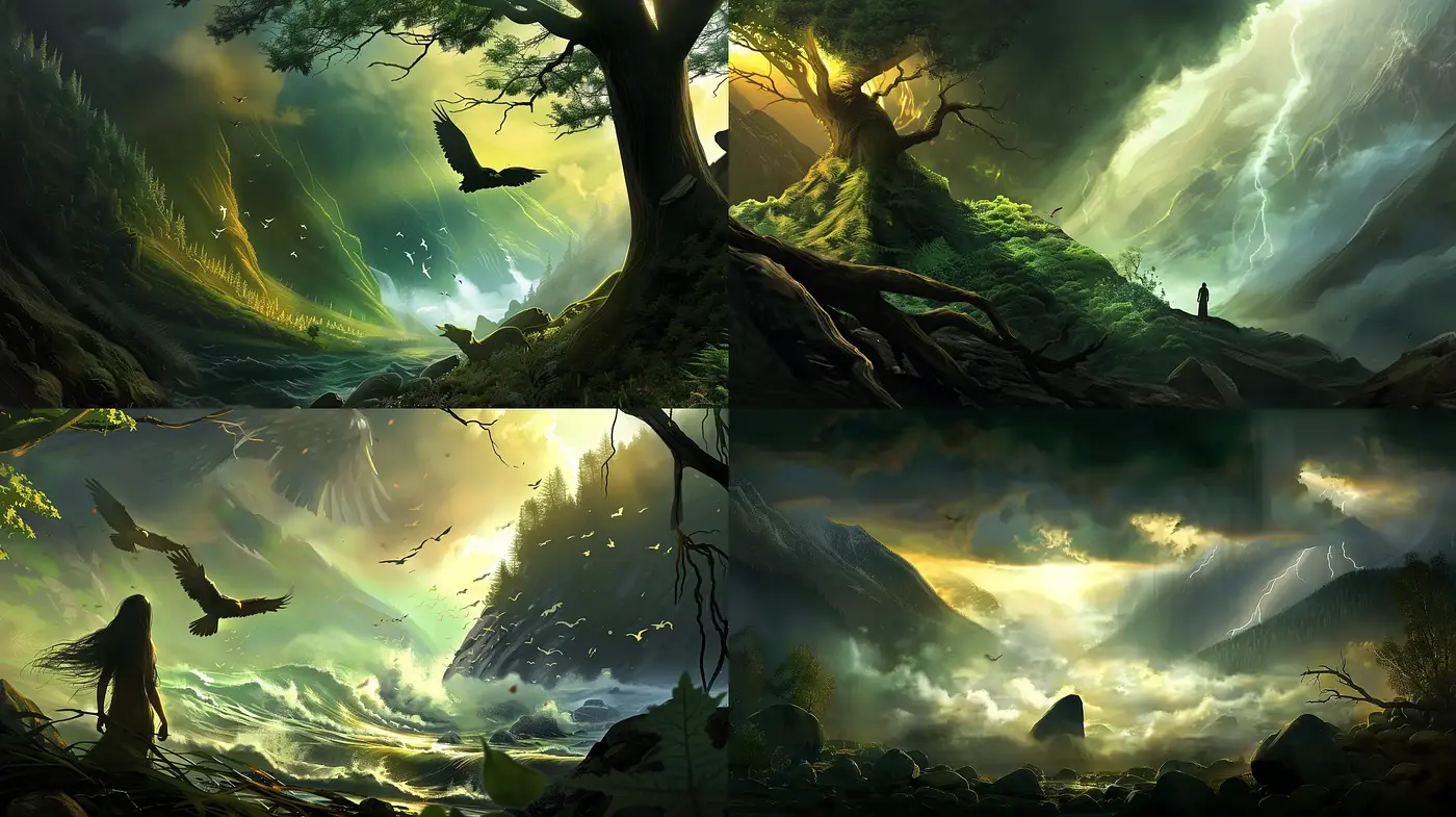Ethereal Lightscapes with a Fantastical Ambience - Midjourney sref style